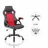 Chaise de Bureau Gaming Siège Noir Rouge Simili-Cuir - Mobili Rebecca