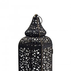 Rebecca Mobili 2 Candle Holder Lantern Black Metal Ethnic Hall 39x14,5x14,5