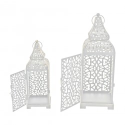 Rebecca Mobili 2 Candelabros Candelabro Pasillo Metal Blanco 39x14,5x14,5