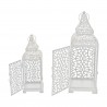 Rebecca Mobili 2 Candle Holder Lanterns White Metal Hall 39x14,5x14,5