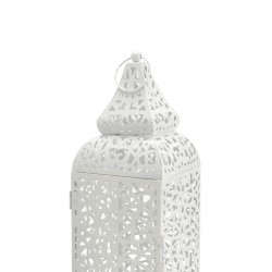 Rebecca Mobili 2 Porta Velas de Lanterna de Metal Entrada Branco 39x14,5x14,5