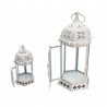 Rebecca Mobili 2 Porta-velas Lanterna Retro Metal Branco 35x17,5x15,5