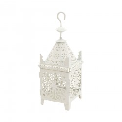 Rebecca Mobili Candle Holder Lantern White Metal To Hang 38x14x14