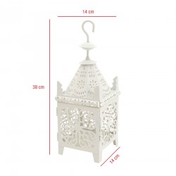 Rebecca Mobili Candle Holder Lantern White Metal To Hang 38x14x14