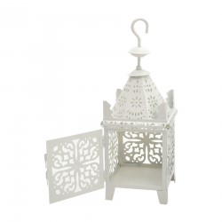 Rebecca Mobili Suporte de Velas de Pendurar Lanterna de Metal Branco 38x14x14