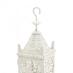 Rebecca Mobili Suporte de Velas de Pendurar Lanterna de Metal Branco 38x14x14