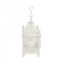 Rebecca Mobili Candle Holder Lantern White Metal To Hang 38x14x14