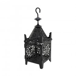 Rebecca Mobili Black Metal Candle Holder Lantern With Hook 38x14x14