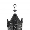 Rebecca Mobili Lanterna porta-vela de metal preto com gancho 38x14x14