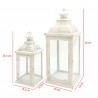 Rebecca Mobili 2 Lanternas Porta Velas Pvc Branco Shabby 50x19x19