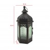 Rebecca Mobili Farol Decorativo Verde Negro Vidrio Metal  Balcón 32x16x14