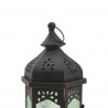 Rebecca Mobili Farol Decorativo Verde Negro Vidrio Metal  Balcón 32x16x14