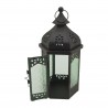 Rebecca Mobili Farol Decorativo Verde Negro Vidrio Metal  Balcón 32x16x14