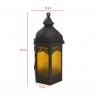 Rebecca Mobili Lantern Candle holder Yellow Black Glass Metal Hall 32x16x14