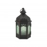 Rebecca Mobili Lanternas porta-velas Decorativas de Vidro Metal Verde Preto 17x9x8