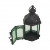 Rebecca Mobili Lanternas porta-velas Decorativas de Vidro Metal Verde Preto 17x9x8