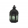 Rebecca Mobili Lanternas porta-velas Decorativas de Vidro Metal Verde Preto 17x9x8