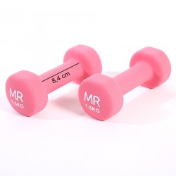 Rebecca Mobili Set 2 Haltères Gym Fonte Néoprène Rose Maison 2 x 1,5 kg