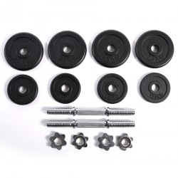 Rebecca Mobili Weights Set Modular Dumbbell Case 8 Cast Iron Discs 20 kg