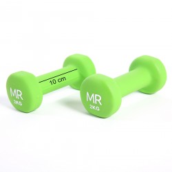 Rebecca Mobili Halteres Vert Poignee Ergonomique Entrainement Muscles 2 x 2 Kg