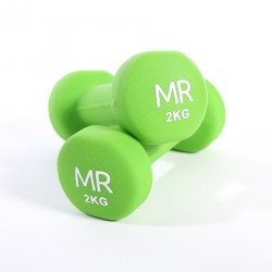 Rebecca Mobili Gym Gewichten Gewichten Gietijzeren Groene Neopreen Coating Functionele Training Home Fitness - 2 x 2 kg