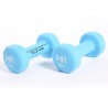 Rebecca Mobili Set Dumbbell Pesi Azzurro Ghisa Neoprene Fitness Casa 2 x 3 kg