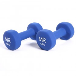 Rebecca Mobili Set Dumbbels Weights Blue Musclar Workout Gym Home 2 x 5 kg