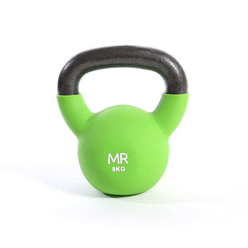 Rebecca Mobili Kettlebell Ghiria Neoprene Verde Training Muscoli Palestra 8 kg