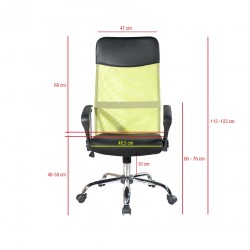 Rebecca Mobili Sessel Ergonomischer Stuhl Schwarz Grün Büro 113 / 123x57.5x58.5