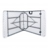 Rebecca Mobili Mesa Plegable Blanco Acero HDPE Camping Balcón 74x180x74