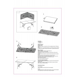 Rebecca Mobili Folding Table White Hdpe Steel Camping Balcony 74x180x74