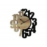 Rebecca Mobili Horloge Horloges Murales Sculptées Mdf Marron Noir 56,5x50x4,5