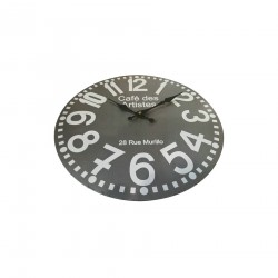 Rebecca Mobili Horloge Murale Horloges Modernes Gris Rond Mdf Hall 33,8x33,8x4