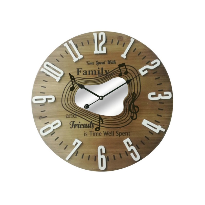 Rebecca Mobili Horloge Murale Grande Mdf Style Friends Family Moderne 50x50x4,5