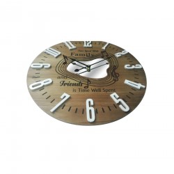 Rebecca Mobili Horloge Murale Grande Mdf Style Friends Family Moderne 50x50x4,5