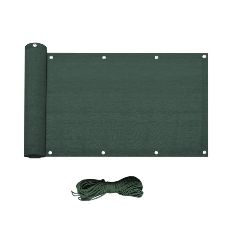 Rebecca Mobili Privacy Screen Cover Railings Hdpe Green Cord Eyelets 0,9x5