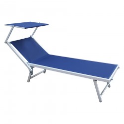 Rebecca Mobili Sdraio Lettino Blu Alluminio Textilene Spiaggia Balcone 38x186x61