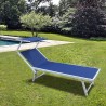 Rebecca Mobili Sdraio Lettino Blu Alluminio Textilene Spiaggia Balcone 38x186x61