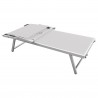 Rebecca Mobili Chaise longue de plage en aluminium textilène blanc 38x186x61