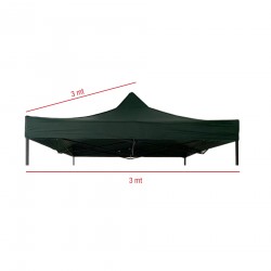 Rebecca Mobili Housse de Remplacement pour Gazebo Vert Polyester Oxford 800D Anti UV 3x3