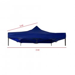 Rebecca Mobili Gazebo Couverture de Toit Bleu Polyester Ombrage Anti UV 3x3