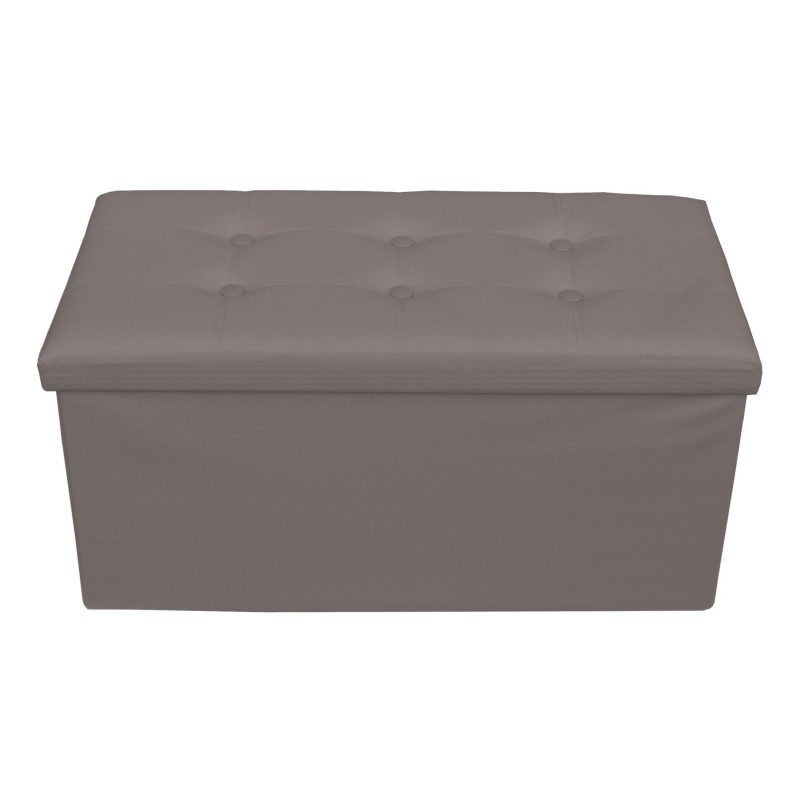 Mobili Rebecca Pouffe Box Storage Bean Bag Footstool Grey Faux Leather 38x76x38