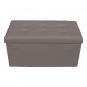 Mobili Rebecca Pouffe Box Storage Bean Bag Footstool Grey Faux Leather 38x76x38