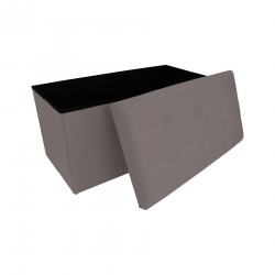 Rebecca Mobili Puff Caja Taburete Reposapies Gris Hogar 38x76x38