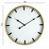 Rebecca Mobili Reloj de pared Relojes Blanco Dorado Mdf Metal Vidrio 40x40x6