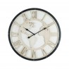 Rebecca Mobili Reloj de pared redondo vintage blanco y negro 50x50x5