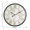 Rebecca Mobili Reloj de pared redondo vintage blanco y negro 50x50x5