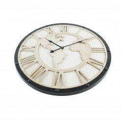 Rebecca Mobili Reloj de pared redondo vintage blanco y negro 50x50x5