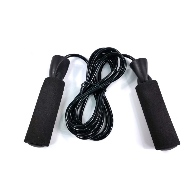 Rebecca Mobili Corda Salti Jump Rope Nero Pvc Manici Rivestiti Accorciabile Pvc 2,7 mt