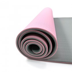 Rebecca Mobili Yogamat Gym Mat Tpe Roze Grijs Met Riem Transporteerbaar Voor Fitness Camping